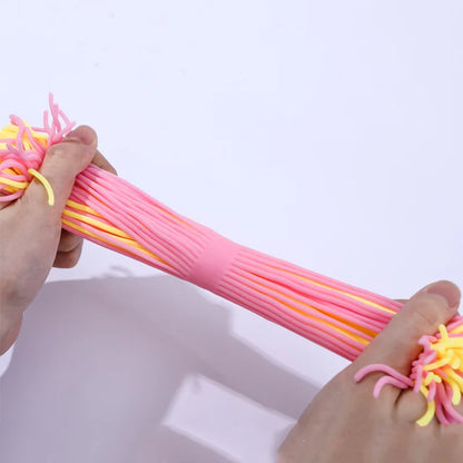 Kids Autism Vent Toys Sensory Toys Stress Relief Tpr Soft Rubber Lala Le Creative Decompression Spaghetti Coloured Stretchy Rope