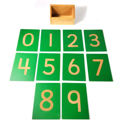 Montessori Baby Toy Math 9x12cm Wood Sandpaper Number 0-9 Green Board Early Childhood Education Preschool Training Kids Toys