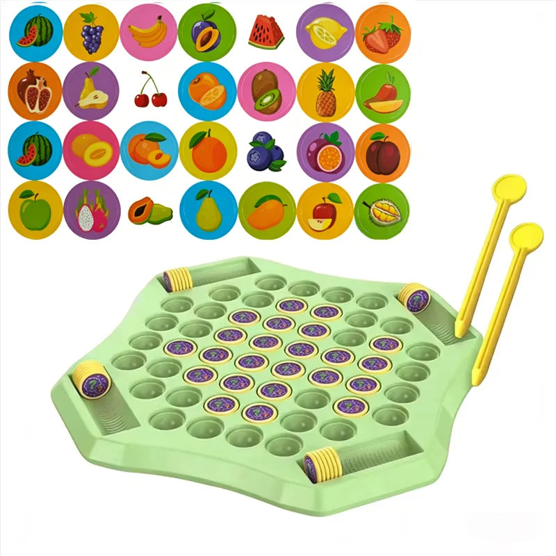 Kids Memory Game Educational Flip Board Toy Animal Fruit Dinosaur Logical Thinking Multi‑Player Learning Gift for 3‑6 Years Old