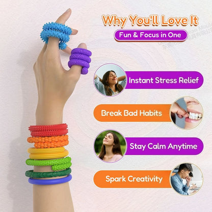 8pcs EDC Fidget Sensory Sticks toys, Worry Balls Autism Calming Kid Adults Anxiety Relief Stress Sensory Toy, Christmas gifts