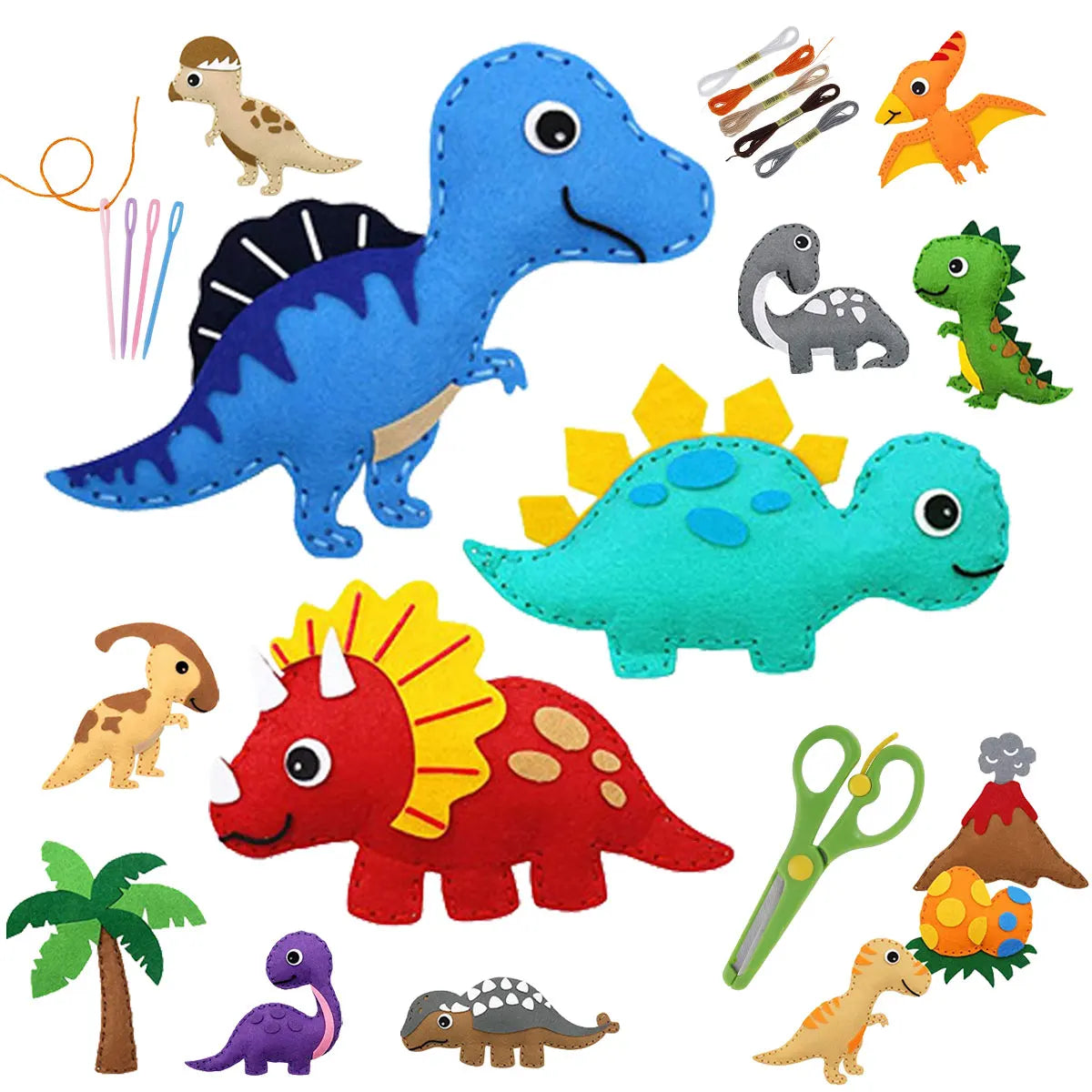 Kids Sewing Kit Woodland Animals Craft DIY Sewing Felt Plush Animals for Kids Beginners Educational Sewing Ornaments Art Toy Set