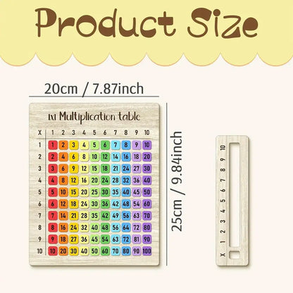 Montessori Wooden Multiplication Table Rainbow Math Learning Board Set Educational Wood Grid Toys For Back To School Gift
