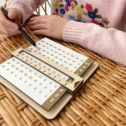 Children Wooden Slidable Multiplication Tables Montessori Toys Math Counting Board Teaching Tool Learn Educational Toys for Kids