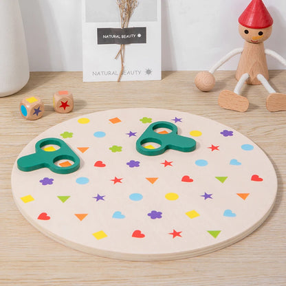 Montessori Matching Game Board Colors And Shapes Learning Puzzle Toy Concentration With Dice Interactive Educational Board Game