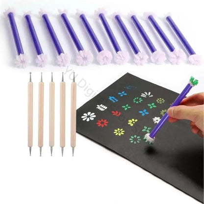 96BA Creative Floral Design Set For Kids Art Painting Safe Flexible Material With Various Forms For DIY Projects And Classroom