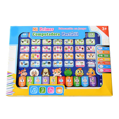 Spanish-English Bilingual Kids Learning Tablet Toy: Educational Interactive Play Toy for Toddlers & Preschoolers Children