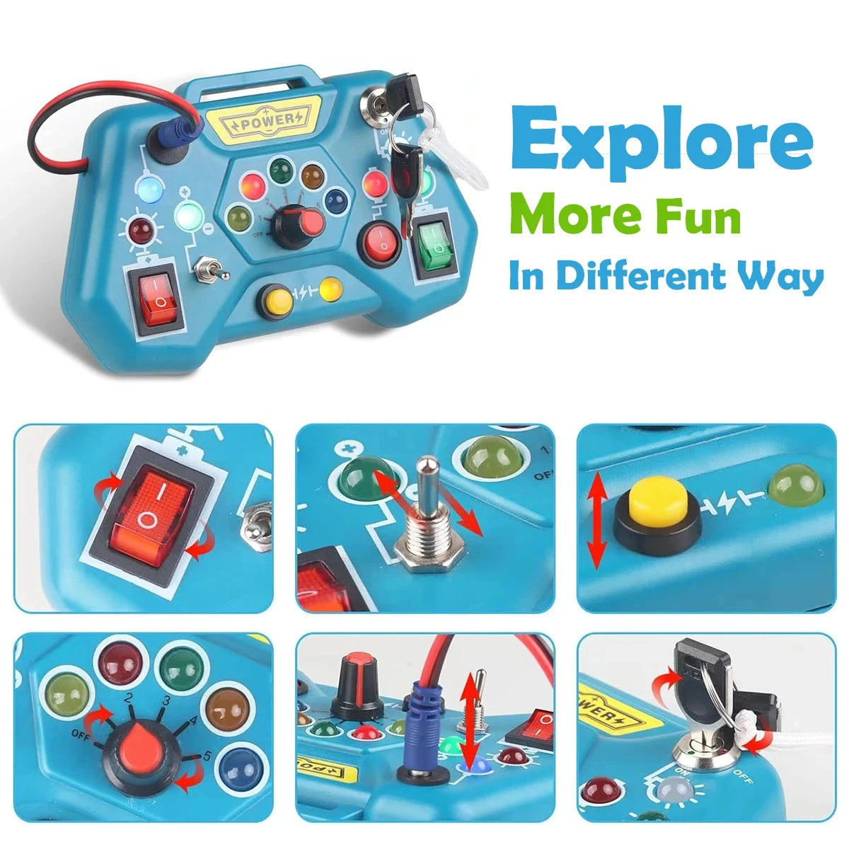 Montessori Busy Board Toys for Toddlers Educational Learning Sensory Toys Baby Travel Toys Gifts for 1 2 3 4 Year Old Boys Girls