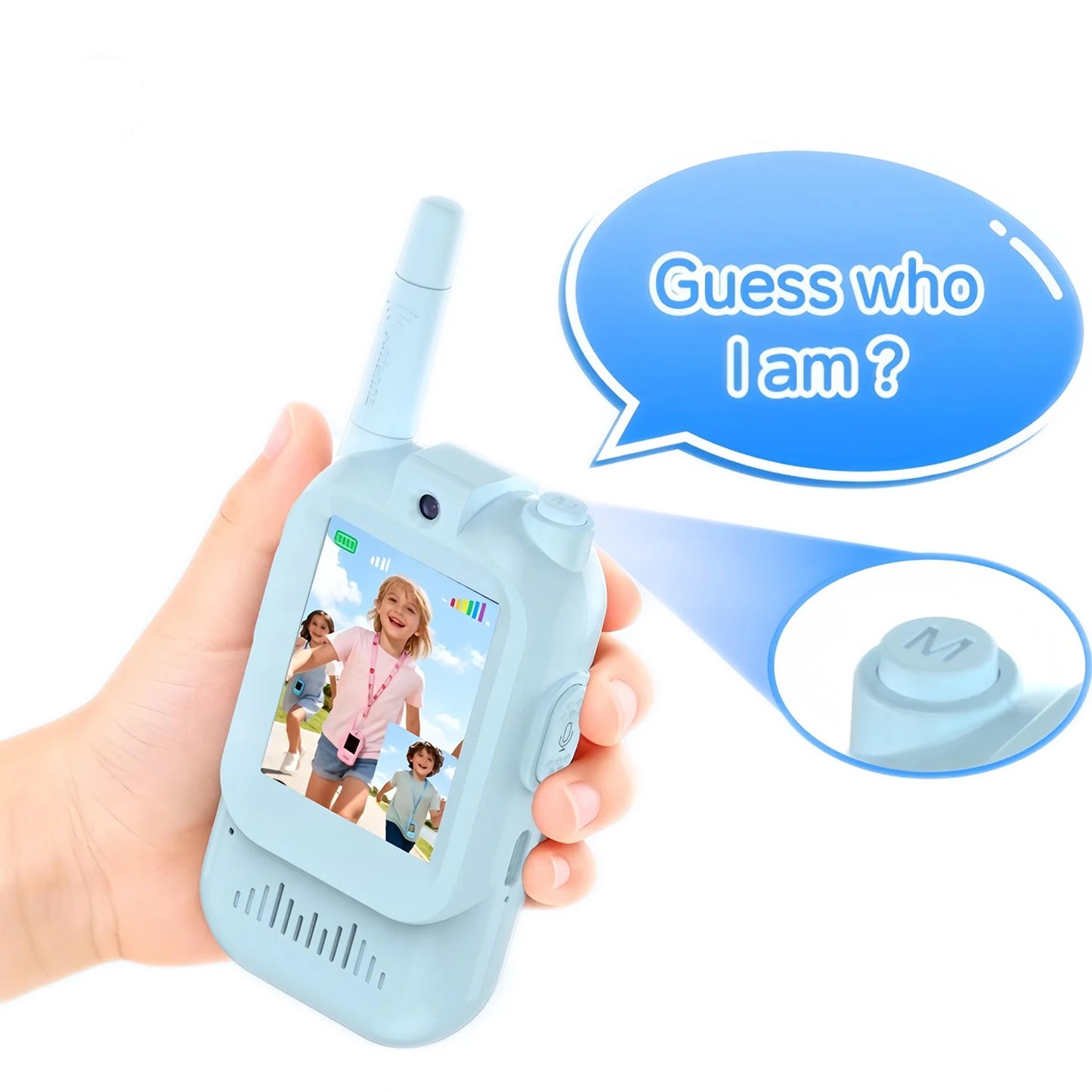 Video Walkie Talkies for Kids 2 Pack Rechargeable Intercom Walkie-talkie Cute 2 Inch Screen One-Click Call Child Video Intercom