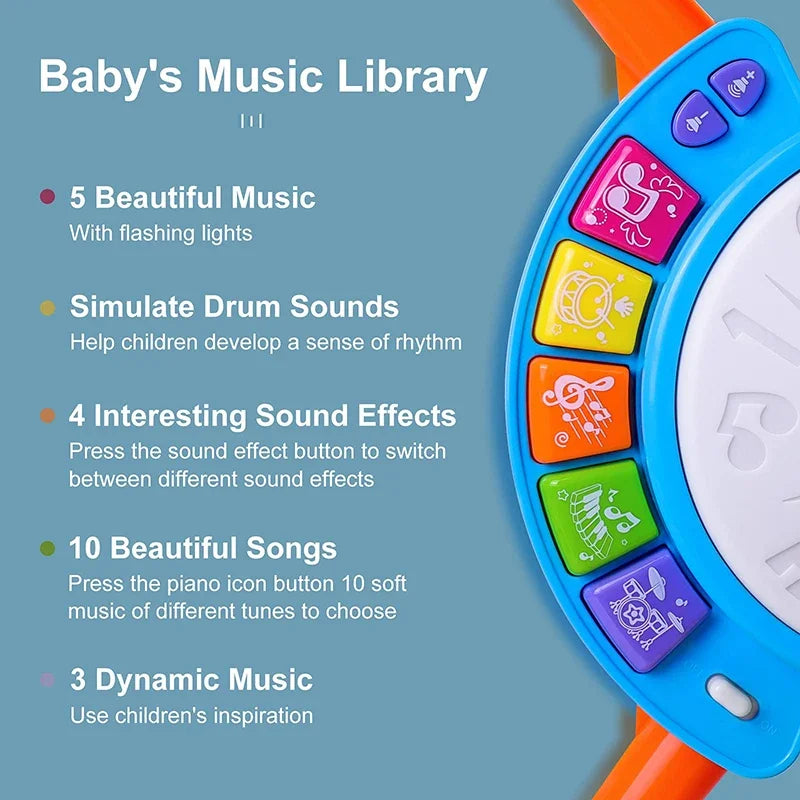 Kids Jazz Drum Musical Toys Set Toddler Baby Percussion Drum Instruments Montessori Toys for Toddlers Early Educational Toy Gift