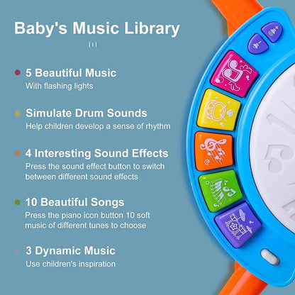 Kids Jazz Drum Musical Toys Set Toddler Baby Percussion Drum Instruments Montessori Toys for Toddlers Early Educational Toy Gift