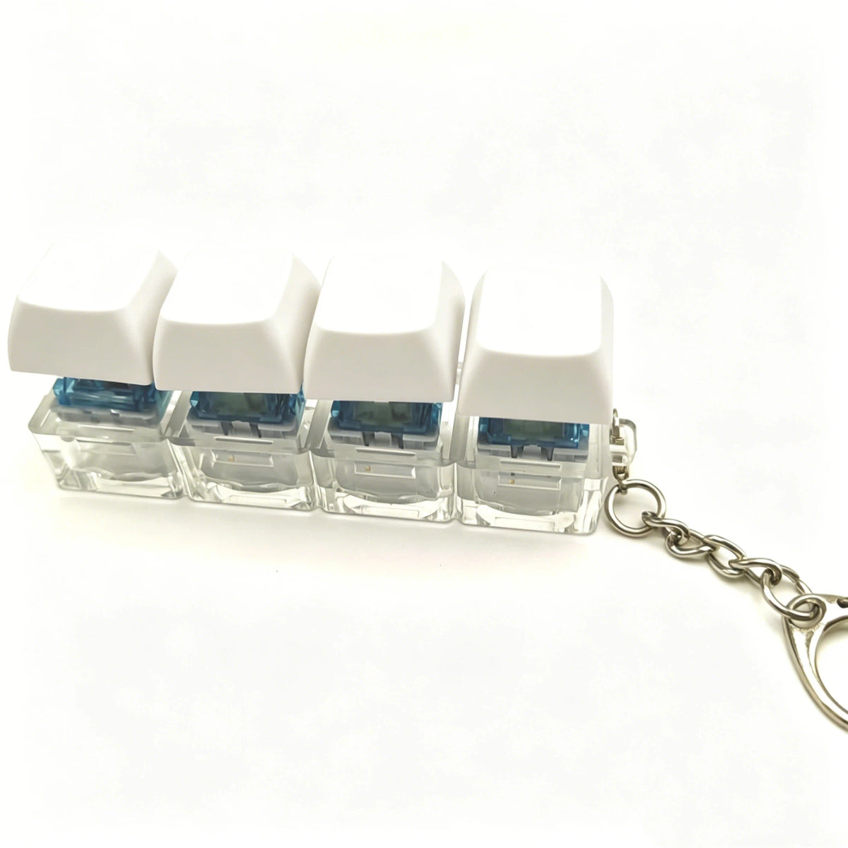 Creative 4 Keys Finger Keyboard Keychain DIY Button Keycap Clicker Fidget Toy Adult Stress Relief Decompression Toy