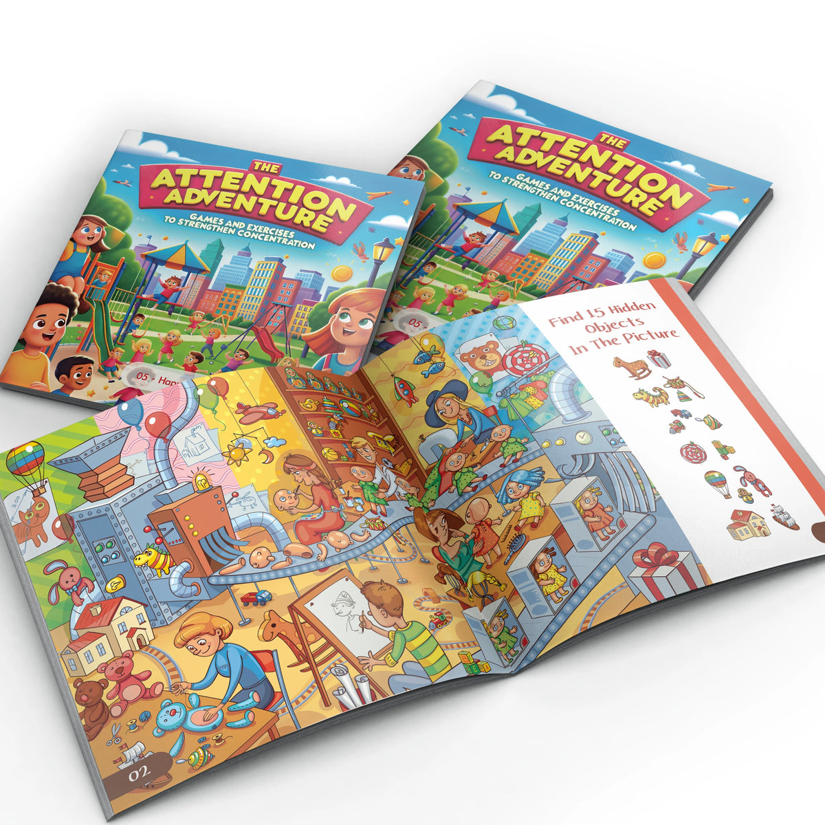 5PCS The Attention Adventure Books for Kids – Fun Games & Exercises to Strengthen Focus and Concentration Skills