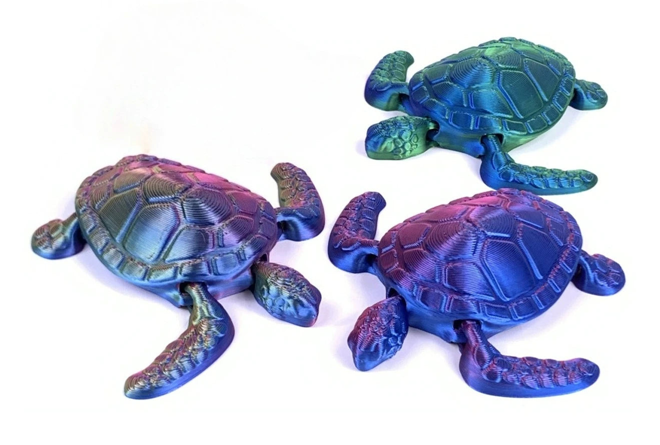 Creative Kids Toy 3D Printed Turtle Figurine Movable Joints | Desktop Decor for Christmas & Birthday Gifts
