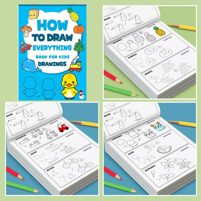 Art Learning Book for Kids - How to Draw Everything with Simple Steps, Boost Creativity & Drawing Skills