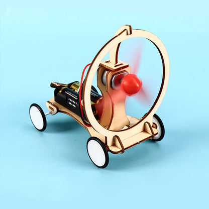 DIY Electric Wind Car Toys Kids Students Physical Science Experiments Learn Kit Interest Training Intelligence Development