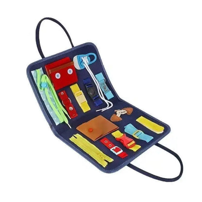 Montessori Busy Board Learning Dressing Self-care Ability Enlightenment Toys Early Education Fine Motor Life Teaching Portable
