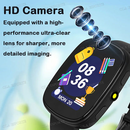 Kids Smart Watch Multiple Games HD Camera LED Flashlight Alarm Clock Calculator Sleep Monitoring Children's Smartwatch Gift HT30