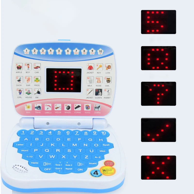 English Learning Machine Laptop Computer Toys Child Electronic Preschool Language Education Gift Toddler Kid Developing Skills
