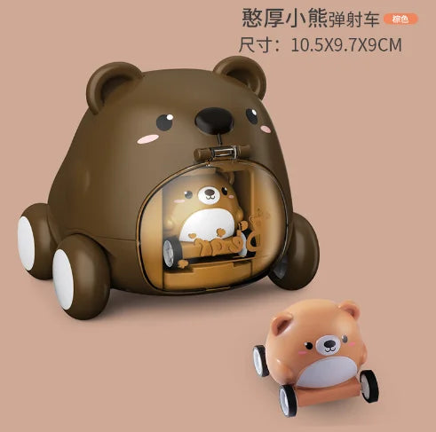 Montessori Children's Toy Car Press and Slide Toy Car Interactive Educational Toys 1 Year Old Boy Girl Birthday Gift