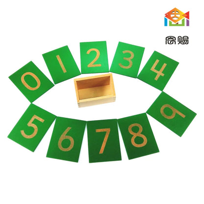 Montessori Baby Toy Math 9x12cm Wood Sandpaper Number 0-9 Green Board Early Childhood Education Preschool Training Kids Toys