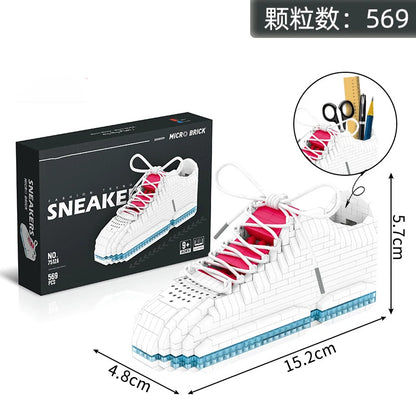 Creative Sneaker Series Building Block Toy Sport Shoe Building Model for Kids Pen container Block Toys Birthday Gifts Toys Gifts