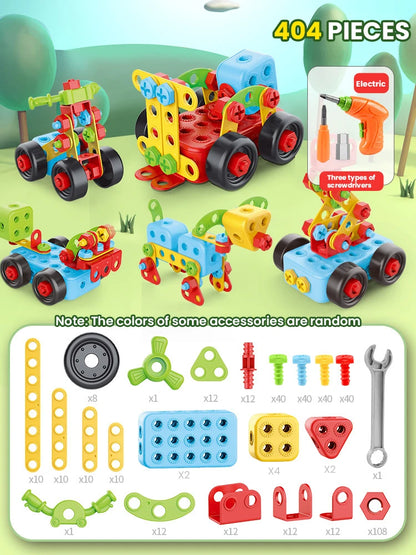 Children Toys Career Role Play Toys Toolbox Screw Electric Drill Building Block Disassembly Educational Toys Kids Work Tools Boy