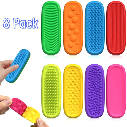 8/16 Pack Fidget Toys Kids Calm Strips Sensory Toys for Kids with Autism, Texture Suction Toys Worry Stone for Calming Down