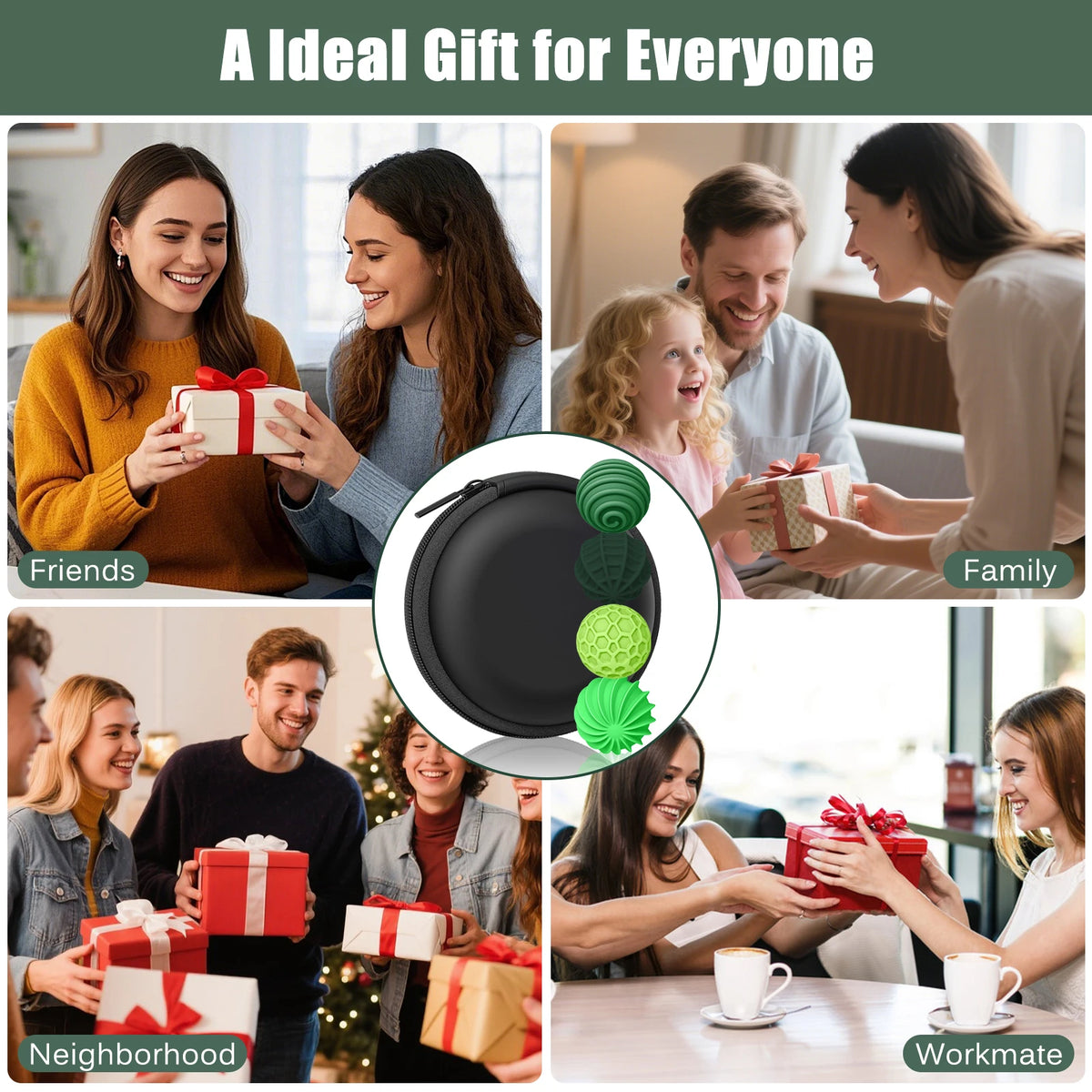 Magnetic Balls Fidget Toys Adults Textures Silicone Stress Balls Quiet Stress Relief Sensory Toys for Autism ADHD Anxiety