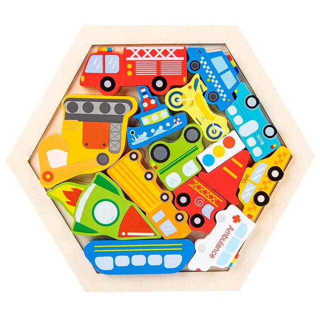 Kids Toy Wooden Jigsaw Puzzle Creative 3D Puzzle for Children's Intelligence Development Early Educational Toys for Children