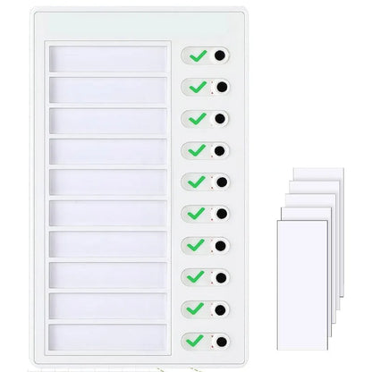 1 pcs Kids Chore Chart with 5 pcs Blank Card,Plastic Checklist Board with Detachable Cardstock to Do List for Routine Planning