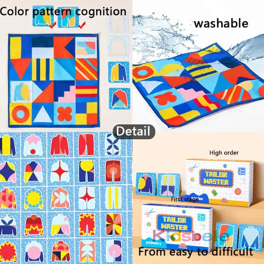 Montessori Kid Matching Board Game Color Shape Puzzle Educational Family Party Brain Training Interactive Tailor Battle Toy
