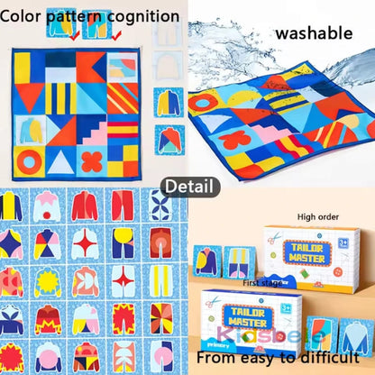 Montessori Kid Matching Board Game Color Shape Puzzle Educational Family Party Brain Training Interactive Tailor Battle Toy