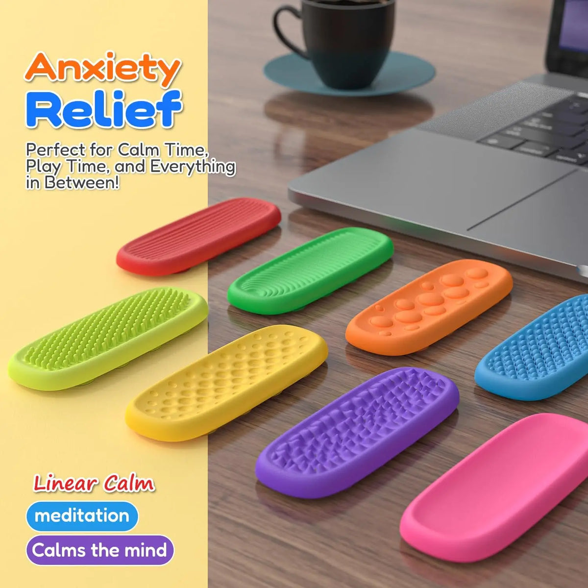 8/16 Pack Fidget Toys Kids Calm Strips Sensory Toys for Kids with Autism, Texture Suction Toys Worry Stone for Calming Down