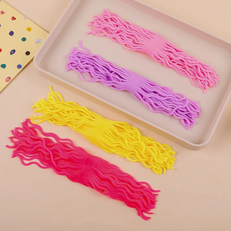 Kids Autism Vent Toys Sensory Toys Stress Relief Tpr Soft Rubber Lala Le Creative Decompression Spaghetti Coloured Stretchy Rope