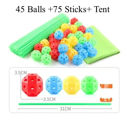 DIY 3D House Toys For Kids Construction Forts Building Kits Creative Castles Tunnels Playhouses Educational Gift For Childrens