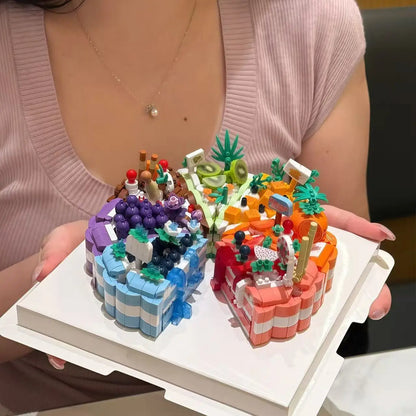 Creative DIY Birthday Cake Building Blocks Mini Assembly Bricks Educational Toy, For Boys Girls Kids Children, Birthday Party Gi