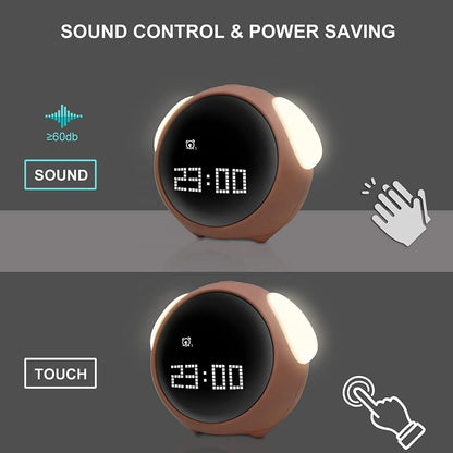 Child Alarm Clock Digital Emotion Table Clock WIth Light Living Room Bedroom Desktop Clock Cute Cartoon Alarm Clock for Kids