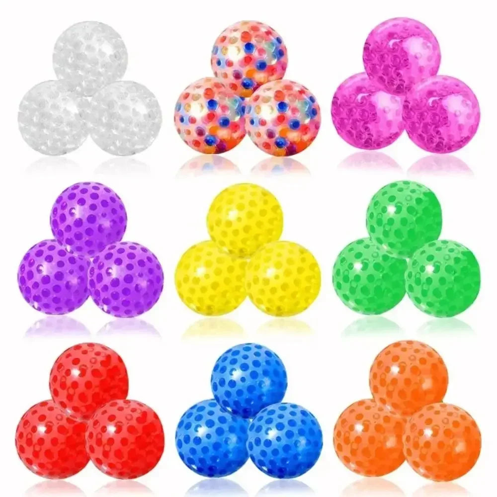 Creative Stress Relief Balls Colorful Squeeze Ball Water Bead Decompression Fidget Toy for Kids Adults Anxiety Autism ADHD