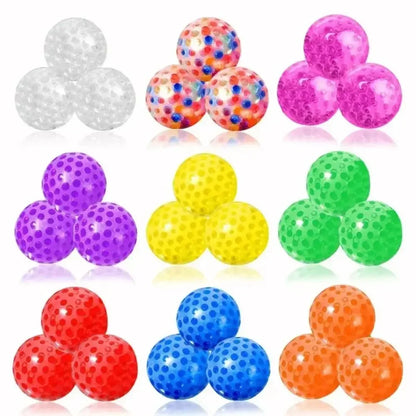 Creative Stress Relief Balls Colorful Squeeze Ball Water Bead Decompression Fidget Toy for Kids Adults Anxiety Autism ADHD