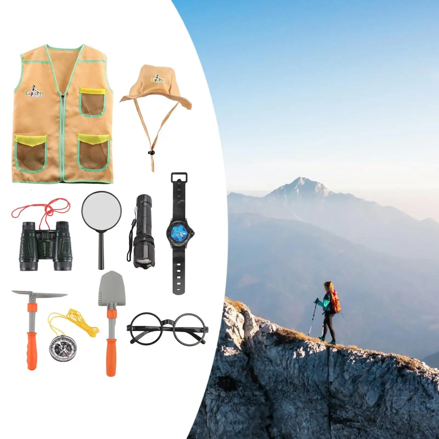 Outdoor Adventure Kits, Kids Dress up, Kids Explorer Costume Set for Boys and Girls, Kids Adventure Kits