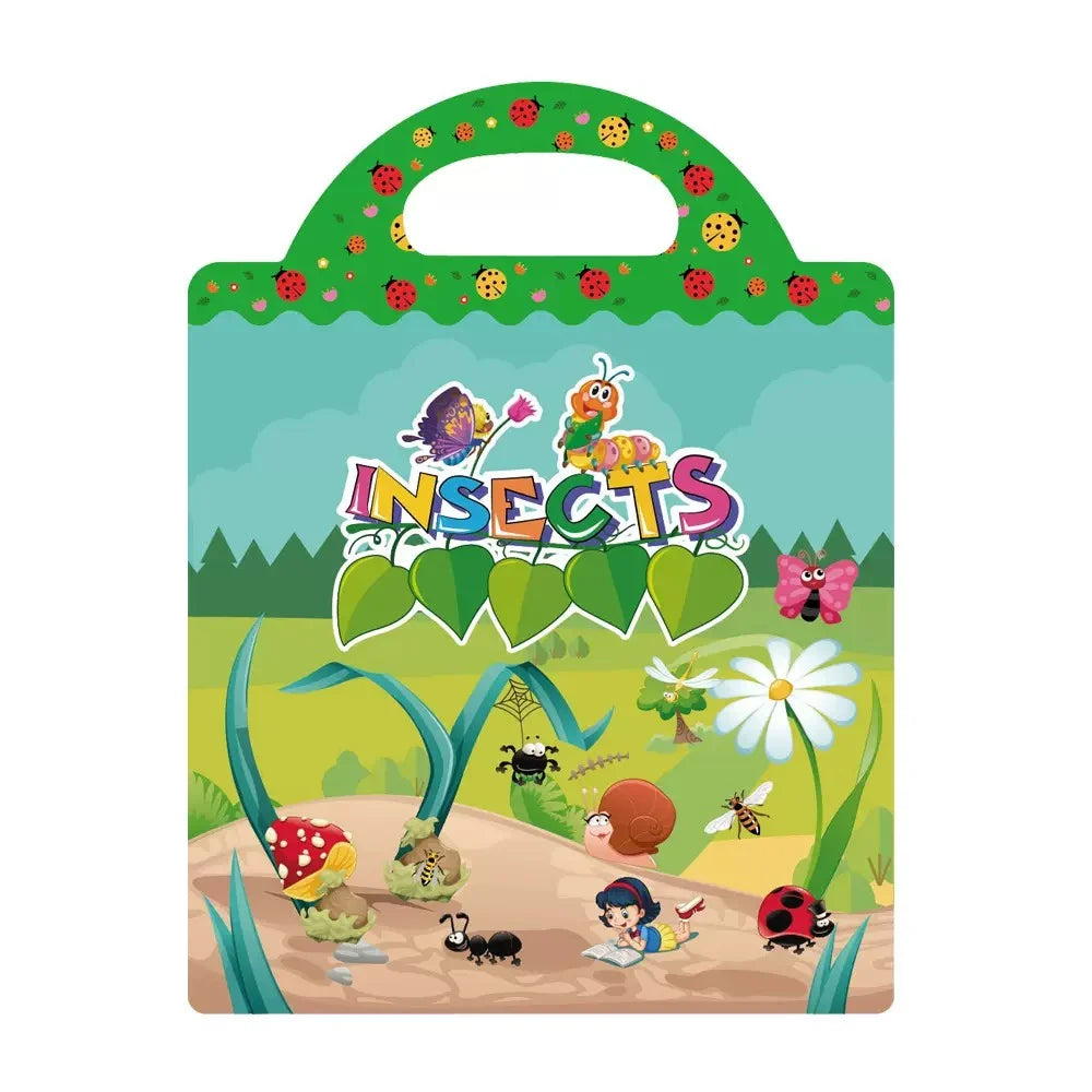 Hot New Children Scene Stickers DIY Hand-on Puzzle Sticker Books Reusable Cartoon Animal Learning Cognition Toys for Kids Gift