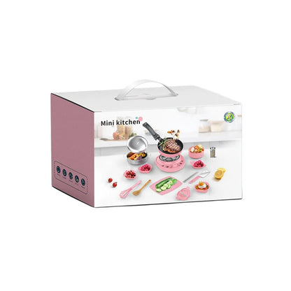 Wholesale Mini Electric Cooktop Kids Real Cooking Pretend Play Kitchen Toy Full Set With US UK EU Plug For Girls Role Play Game