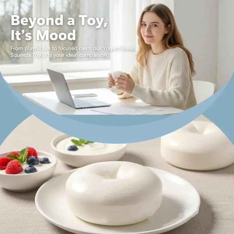Soft Yogurt Cake Bread Squeeze Toy for Stress Relief Slow Rising Sensory Play