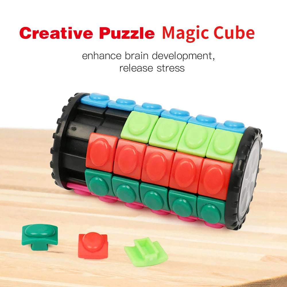 Creative 3D Interest Rotating Sliding Magic Cube Color Desk  Decompression Puzzle  Child Puzzle Toy Parent-child Prop Gift