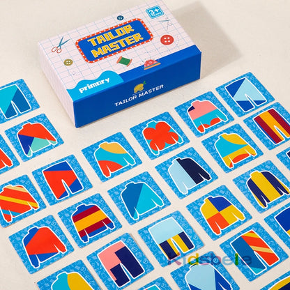 Montessori Kid Matching Board Game Color Shape Puzzle Educational Family Party Brain Training Interactive Tailor Battle Toy