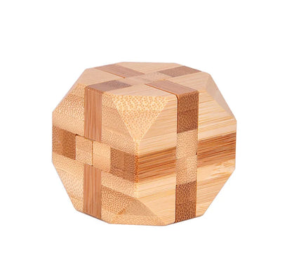 New Design IQ Brain Teaser Kong Ming Lock 3D Wooden Interlocking Burr Puzzles Game Toy Bamboo Small Size For Adults Kids