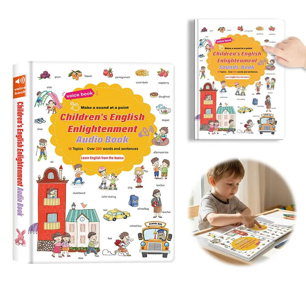 500+ Words Audio Learning Book Early Education Learning Machine Interactive Point-and-read Sound Book English Words