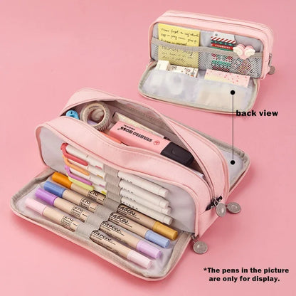 Creative Pencil Case Cute Boy Girl Kawaii Pencil Cases Storage Kids Pen Bag Large Big Stationery Box School Students Supplies
