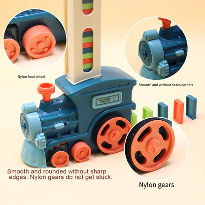 Domino Train for Kids Automatic Electric Laying Car Colorful Dominoes Set Educational Toys Blocks Gift for Boys Girls