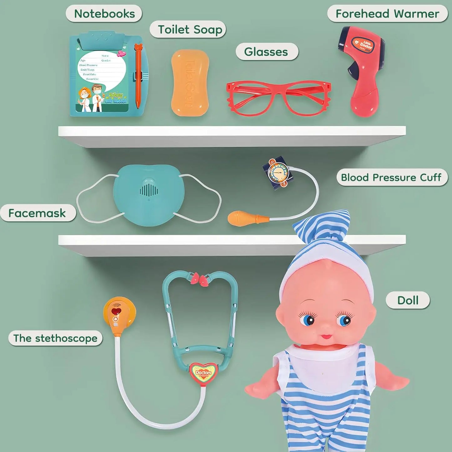 Doctor Kit for Toddlers,Realistic Kids Doctor Playset with Toy Stethoscope, Medical Tools & CT Scanner,Educational Birthday Gift